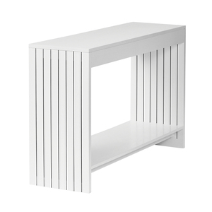 <span class=keywords><strong>Consola</strong></span> de entrada de roble directa de fábrica, mesa de pasillo de madera con elegante Marco de panel estriado para sala de estar - Product Image 5