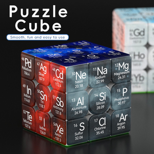 Cubo mágico de elementos químicos 3x3 versión en inglés estilo A (NO.1-54) material didáctico cubos acrílicos personalizados de 6 caras - Product Image 2