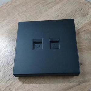 Dinding Rj45 soket hitam pelat wajah Uk tipe 86 Keystone Faceplate dengan Rj45 Outlet 2 Port Modular Jack 86*86mm Wall Faceplate Rj45 - Product Image 2