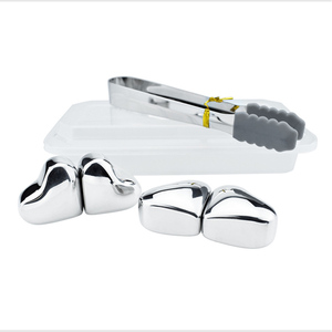 4 cái/bộ Hình Trái Tim Thép Không Gỉ <span class=keywords><strong>Ice</strong></span> Cubes Thép Không Gỉ Whiskey Đá Đồ Uống Làm Mát <span class=keywords><strong>Whisky</strong></span> <span class=keywords><strong>Ice</strong></span> Wine Mát Đá - Product Image 3