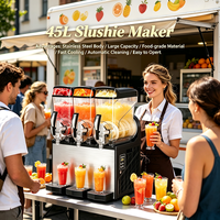 Machine à slushie professionnelle 45L à trois réservoirs pour comptoir, idéale pour les food trucks, la restauration extérieure, les événements mobiles et les entreprises de boissons.