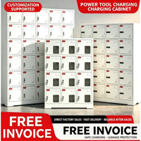 Armoire de charge pour outils électriques renforcée pour les chantiers de construction, casier de charge centralisé avec serrure à code multifonction