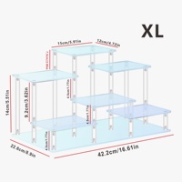 Présentoir en acrylique sur 9 niveaux personnalisé, adapté aux grossistes mondiaux, avec système de merchandising modulaire haute transparence pour la vente au détail