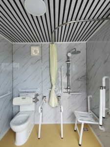 Toilette handicapée préfabriquée salle de bain publique de luxe extérieure mobile <span class=keywords><strong>WC</strong></span> toilette portable et salle de douche à vendre pour événement - Product Image 6