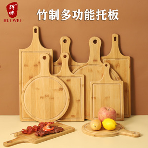 Planche à découper ronde et carrée en bambou Huiwei pour servir les aliments en cuisine, compatible micro-ondes - Product Image 3