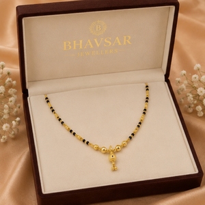 22K Gold Traditional Mangalsutra Necklace for Women Black Bead Chain Designer Bridal Daily Wear Jewelry Gift - Product Image 4