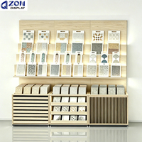 Présentoir polyvalent pour échantillons de mosaïque de carreaux et de quartz, étagère de rangement multi-niveaux en contreplaqué de bouleau, avec étagères réglables pour salle d'exposition