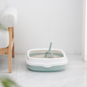 Grande <span class=keywords><strong>litière</strong></span> semi-fermée pour chat avec pelle, <span class=keywords><strong>bac</strong></span> à <span class=keywords><strong>litière</strong></span> anti-éclaboussures en plastique pour chatons, pour chats d'intérieur, usage domestique - Product Image 4