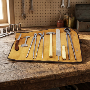 Kit d'outils de ferrage pour chevaux en acier inoxydable de haute qualité, personnalisé, avec accessoires essentiels pour l'entretien des sabots, marque UAMED - Product Image 2