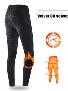 여성용 겨울 승마 스타킹 <span class=keywords><strong>2</strong></span> 개의 실리콘 피켓이있는 전체 좌석 벨벳 승마 바지 Jodhpurs 승마 바지 - Product Image 4