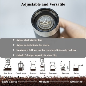 Productos ecológicos Molinillo de Café Manual Molinillo de mano de granos de café con núcleo de acero inoxidable y mecanismo de doble rodamiento - Product Image 4