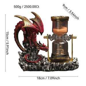 Nouvelle bataille <span class=keywords><strong>Dragon</strong></span> <span class=keywords><strong>sablier</strong></span> DRB003 Pterosauria Sculpture résine artisanat ornements minuterie de bureau - Product Image 2