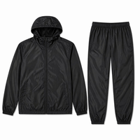 Ensemble de survêtement technique minimaliste léger à capuche coupe-vent pour homme – Respirant et hydrofuge pour l'entraînement et le jogging