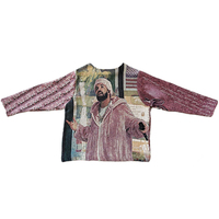 Sweat-shirt tissé personnalisé pour homme, style tapisserie effilochée et vieillie, mode Hip Hop Rapper, inspiré Drake