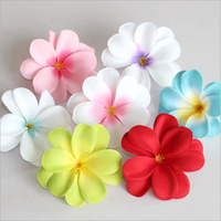 Bunga Plumeria Buatan EVA Grosir Model Mawar Sentuhan Realistis Ramah Lingkungan untuk Dekorasi Topi Pernikahan dengan Benang Sari