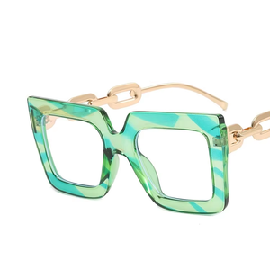 高品質大型フレームスクエアプレーンメガネ女性用ファッションクラシック光学眼鏡アンチブルーライトコンピュータメガネ - Product Image 3