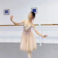Nouvelle Robe Tutu Longue Bleue Romantique Professionnelle avec Bretelles pour Costumes de Danse de Ballet pour Enfants et Tenues de Spectacle