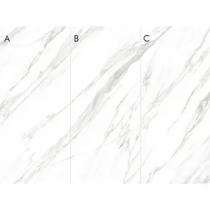 Great-Design Weiße Farbe Marmor optik Platte 1200*2600mm Porzellan Marmor Sinter stein fliesen Wand platte Laminat platte