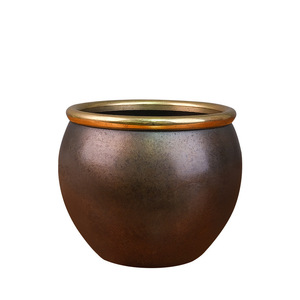 Pot à crapaud doré en laiton, ornement rond Feng Shui, décoration de bureau, cadeau de bureau, porte-bonheur, attirant la richesse - Product Image 5