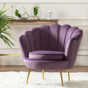Sillón de Ocio de Tela Nórdica Moderna, Sillón con Detalles de Pétalos de Flores para Sala de Estar, Dormitorio y Apartamento - Product Image 4