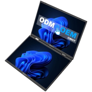 Ordinateur <span class=keywords><strong>portable</strong></span> à double écran tactile personnalisé de marque 2,2K FHD 14+14 pouces pour étudiants et professionnels, 8 Go + 128 Go DDR4 - Product Image 1