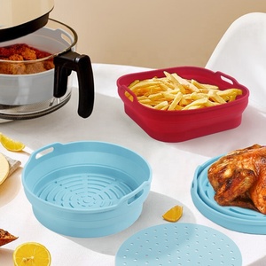 New Square Round Foldable Reusable Non-stick <b>Airfryer</b> Silicone <b>Liners</b> Kitchen Silicone Pot Baking Pan Stocked - Product Image 4