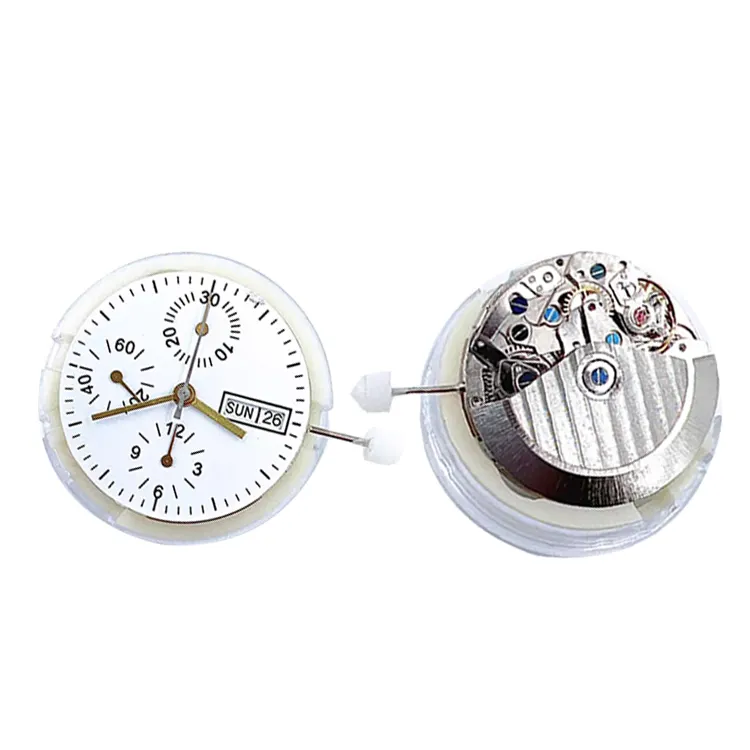 Movimento dell'orologio movimento automatico della catena in acciaio argento 7750 movimento per la riparazione di orologi