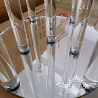 10 Bougeoirs en cristal transparent pour centre de table, candélabres
