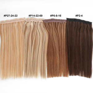 Extensions per capelli umani Remy 100% europei all'ingrosso, con clip, a pezzo singolo, a doppia trama, effetto halo color rame - Product Image 5