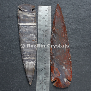 Puntas de Flecha de Ágata India RozRin Crystals de 6 Pulgadas, Hechas a Mano y Grabadas, Artículo Coleccionable - Product Image 2