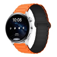 Bracelet de montre de sport pour GT3/4/5/6/Honor 4567, deuxième génération, en silicone à trois maillons avec fermoir magnétique