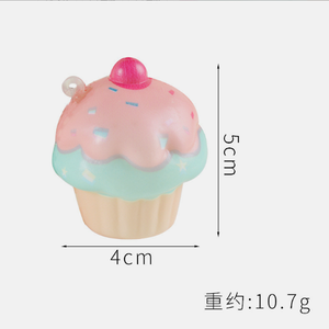 Luckykoo Kawaii Cupcake Squishy PU Slow Rising Toy Party Favors Stress Relief Cake Keychain Toys - Product Image 5
