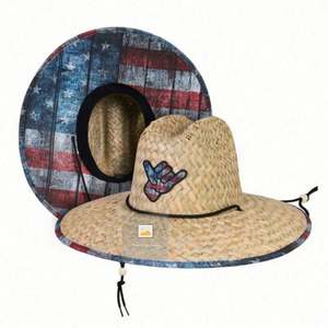 Hot Selling Wholesale Panama Australia Safari Straw Hat Custom <b>Patch</b> Logo Lifeguard Travel Business Casual - Product Image 1