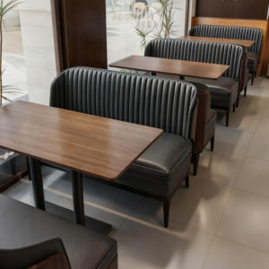 Juegos de Mesa y Sillas de Comedor Industriales <span class=keywords><strong>Retro</strong></span>, Muebles de Lujo para Bar de Sushi, Sofá de Cuero para Restaurante de Comida Rápida - Product Image 4