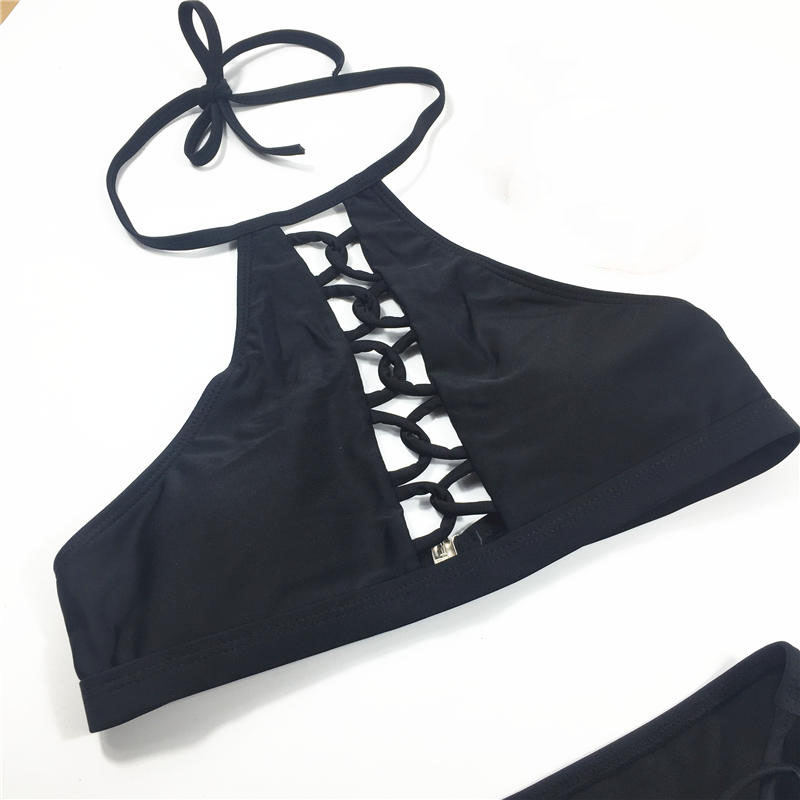 Hot sale solid bikini cross strap bikini 2022 sexy bikini swimsuit beach wear