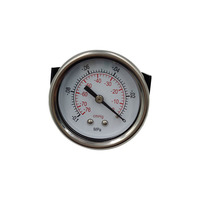 HUBEN Y50 50mm Axial Precision Vacuum Gauge -76cmHg Negative Pressure Standard Gauge Iron Black Case Vacuum Pressure Meter