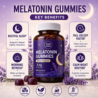 Gummies à la saveur de fruits ODM/OEM avec mélatonine, L-théanine et extrait de camomille, gummies anti-stress pour le sommeil