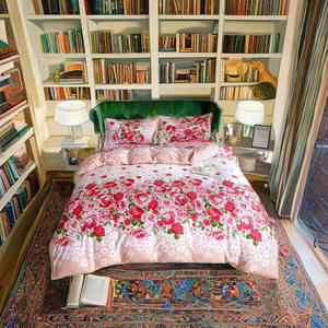 French Style Luxury Quilt Cover Bed Sheet Green Embroidered Plant <strong>Purple</strong> Pillowcase <strong>Duvet</strong> Cover Bedding <strong>Set</strong> for Home - Product Image 3