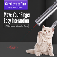 猫用激光笔玩具互动式猫逗玩器激光灯二合一迷你钥匙扣宠物 LED 手电筒适合室内小猫玩耍