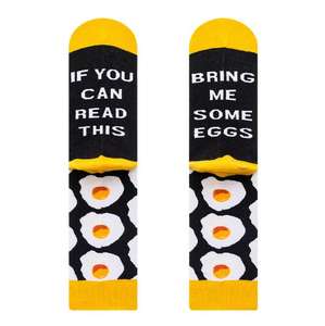 Calcetines con letras divertidas de moda novedosa 2022 si puedes leer esto, <span class=keywords><strong>tráeme</strong></span> algunos calcetines con patatas fritas, calcetines de media pantorrilla para Otoño e Invierno - Product Image 5