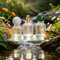 Botol Kaca Premium Artisan Bentuk Kotak Tanpa Tutup, Finishing Matte, Bodi Transparan, Alas Tebal, Penutup Roller, Kapasitas 100ml untuk Parfum