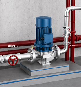 Pompe verticale pour pipeline en acier inoxydable XFISG pour le traitement de l'eau - Product Image 3