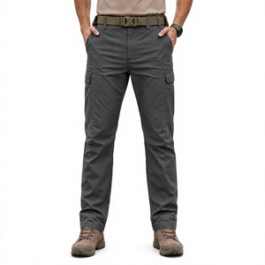 Men's Midweight Formal Mid Waist Button Fly Waterproof Windproof Breathable Anti-Wrinkle Canvas Autumn Tactical <b>Hiking</b> Pants - Product Image 1