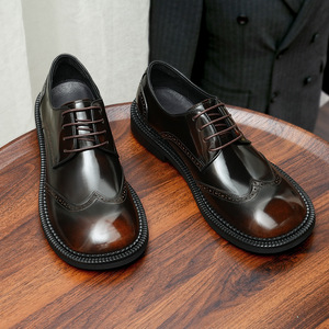 Chaussures pour hommes en cuir véritable italien, élégantes et luxueuses, respirantes, légères, à semelle plate, pour les occasions formelles, les mariages et les affaires - Product Image 1