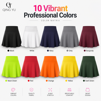Jupe de tennis taille haute unie de qualité supérieure pour femme, ensemble short-jupe athlétique extensible avec logo sur le devant, poches, résistant aux plis, pour le golf, la course et la gym 1