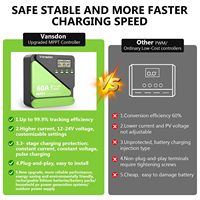 Çift USB Çok Fonksiyonlu 60A Araç Güneş Enerjisi Şarj Kontrol Cihazı 12V / 24V LCD Ekranlı ve Zamanlayıcılı Solar MPPT Şarj Kontrol Cihazı