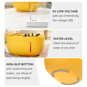 प्यारा मधुमक्खी यूएसबी चार्ज बिल्ली पानी के फव्वारे स्वत: इलेक्ट्रॉनिक पालतू जानवर पानी की मशीन के साथ कटोरा फिल्टर बिल्लियों कुत्तों पीने फीडर 2L - Product Image 6