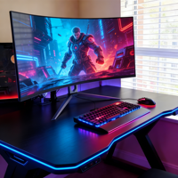 Moniteur d'Ordinateur de Jeu PC 4K 24 27 34 Pouces, Écran Incurvé UltraLarge 144-240Hz pour Bureau, Vente en Gros Usine