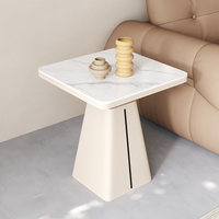 Table d'appoint carrée de style crème moderne, design luxueux et léger, nouvelle conception populaire pour le salon et la maison