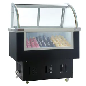 Porta de vidro resfriamento direto picolé display armário freezer horizontal comercial refrigerador sorvete refrigeração armazenamento